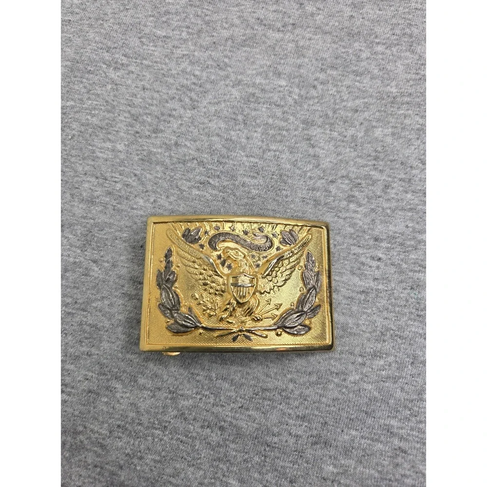 Vintage 1970s E Pluribus Unum Treasury Gold Eagle Belt Buckle Patriotic USA